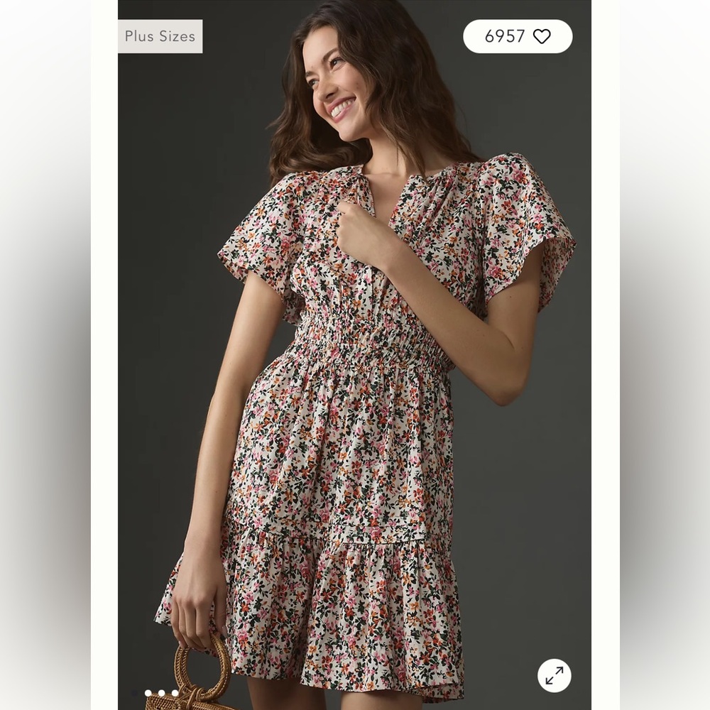 Anthropologie Somerset Floral Mini Dress